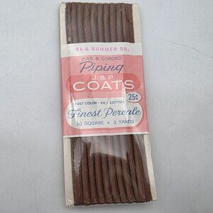 J&P Coats Bias & Corded Piping 80 Square 3 Yards 100% Cotton Brown
